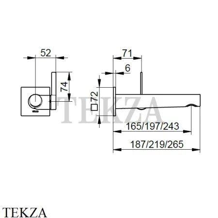 Keuco IXMO PURE Смеситель для раковины 219, квадрат, внешняя часть 59516371102, черный матовый