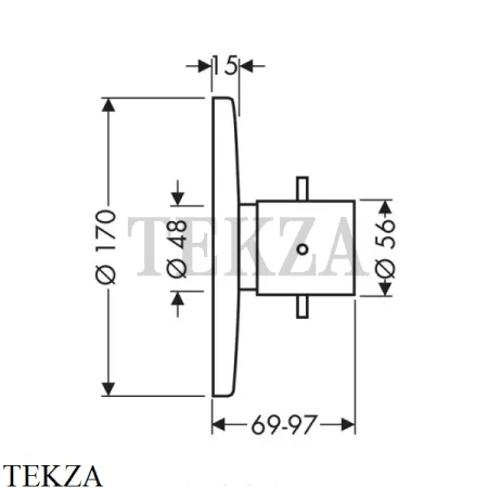 Axor Starck Highflow Термостат для душа, внешняя часть 10715000, хром глянец