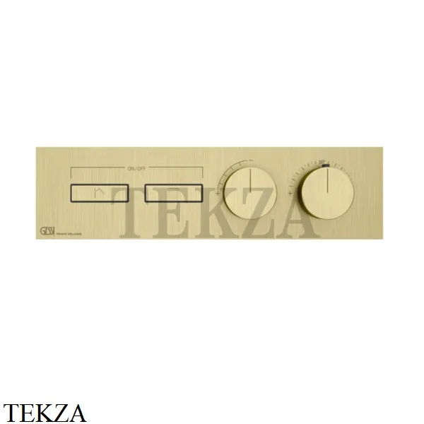 Gessi HI-FI Термостатический смеситель на 2 потока, внешняя часть 63012-727, Brushed Brass PVD