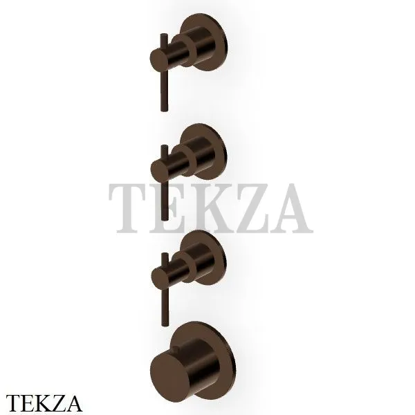 Zucchetti Helm Термостат для душа на 3 потока, внешняя часть ZHL803.XP21, brushed chocolate PVD