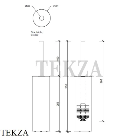 Decor Walther BAR SBG Напольный туалетный ершик 0856860, черный матовый