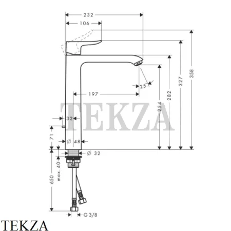 Hansgrohe Metris Смеситель для раковины, с донным клапаном 31082000, хром глянец