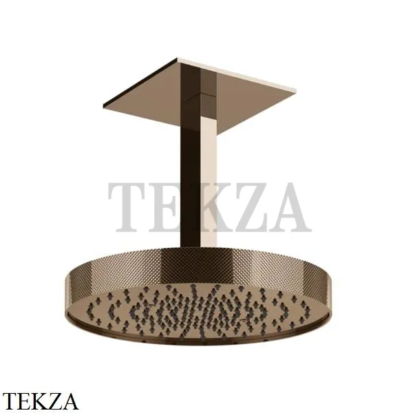 Gessi Inverso Diamantato Верхняя лейка с кронштейном D30 см 63472-030, Copper PVD