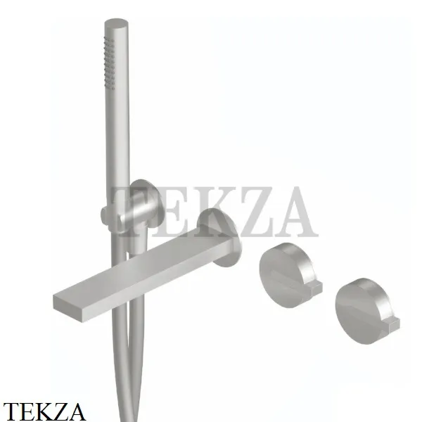 Ritmonio Dot316 Смеситель для ванны с гарнитуром, внешняя часть PR50EC202 INOX, Brushed steel