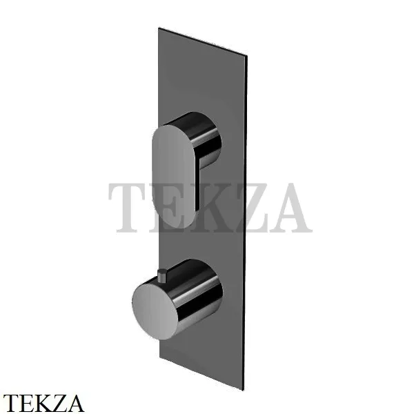 Zucchetti Octo Термостат для душа на 3 потока, внешняя часть ZOC646.C51, brushed metal black
