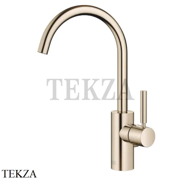 Dornbracht Meta Смеситель для раковины высокий поворотный, с донным клапаном 33500661-47, Champagne (22kt Gold)