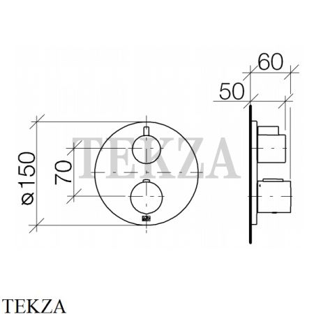 Dornbracht xTOOL Термостат для душа 1 поток, внешняя часть 36425970-00, хром глянец