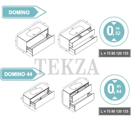 ARTELINEA DOMINO Мебель для ванной комнаты, отделка фасадов стекло
