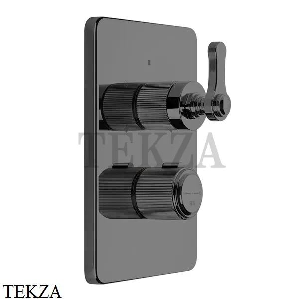 Gessi VENTI20 Термостат для душа, 3 потока, внешняя часть 65137-707, Black Metal Brushed