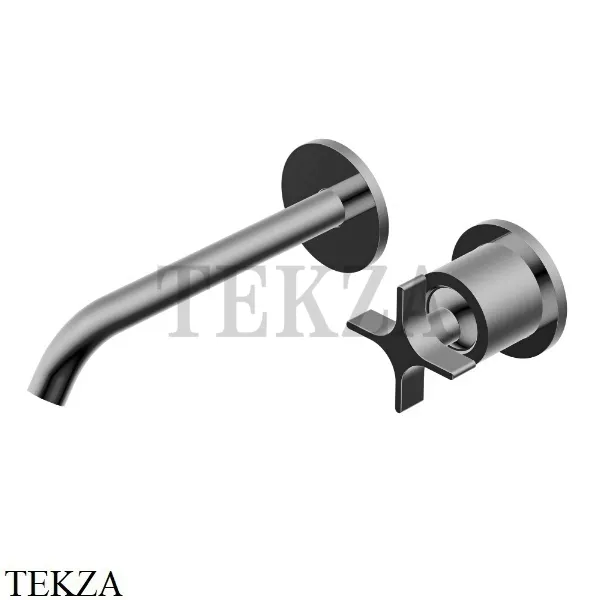 Ritmonio Diametro35 Cross Смеситель для раковины 193, внешняя часть PR53AL202 CRB, Black Chrome