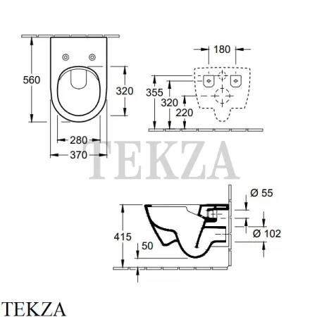 Villeroy & Boch SUBWAY 2.0 Унитаз подвесной (комплект) без ободка 5614R2R1, сиденье микролифт SLIMSEAT, белый глянец, ceramicplus