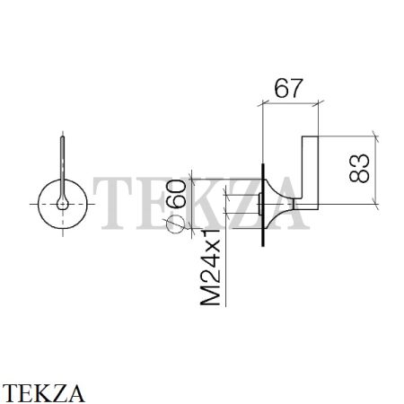 Dornbracht VAIA Вентиль для скрытого монтажа 1/2, внешняя часть 36607819-06, платина матовая