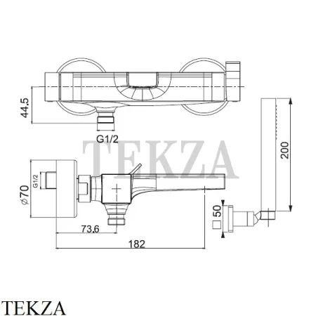 FIMA Carlo Frattini Zeta Смеситель для ванны с гарнитуром F3964SN, Brushed nickel
