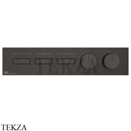 Gessi HI-FI Термостатический смеситель на 3 потока, внешняя часть 63014-707, Black Metal Brushed PVD