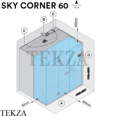Effegibi SKY CORNER 60 Сауна домашняя финская или BIO SA55400020