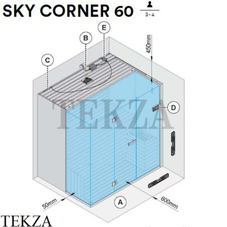 Effegibi SKY CORNER 60 Сауна домашняя финская или BIO SA55410037