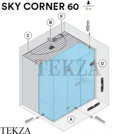 Effegibi SKY CORNER 60 Сауна домашняя финская или BIO SA55410037