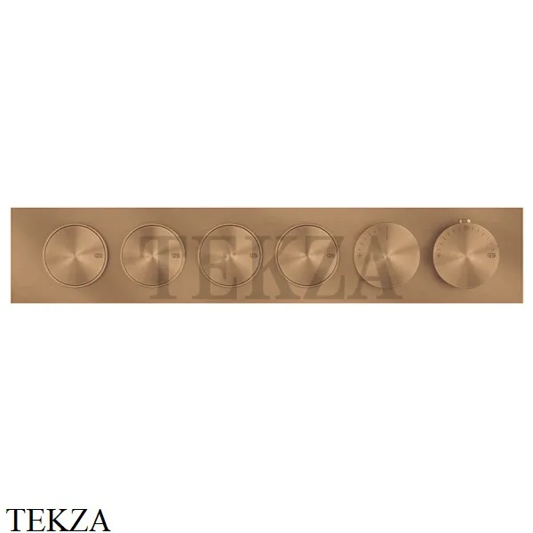 Gessi Origini WARM Термостат для душа 4 потока с кнопками, внешняя часть 66226-726, Warm Bronze Br