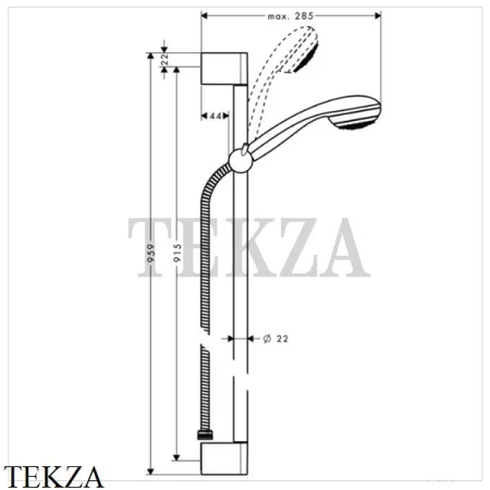 Hansgrohe Crometta Mono 85 1jet Душевой гарнитур 27729000, хром глянец