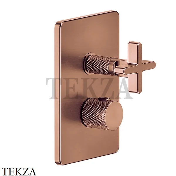 Gessi INCISO SHOWER Термостатический смеситель, 3 потока, внешняя часть 58236-708, Copper Brushed