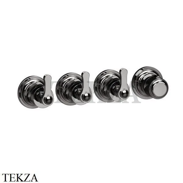 Gessi VENTI20 Термостат для душа, 3 потока, внешняя часть 65336-706, Black Metal