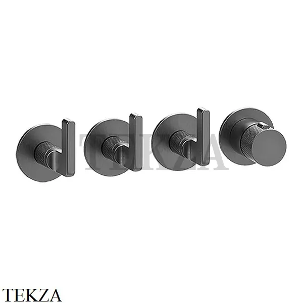 Gessi INCISO SHOWER Термостатический смеситель, 3 потока, внешняя часть 58336-707, Black Metal Brushed