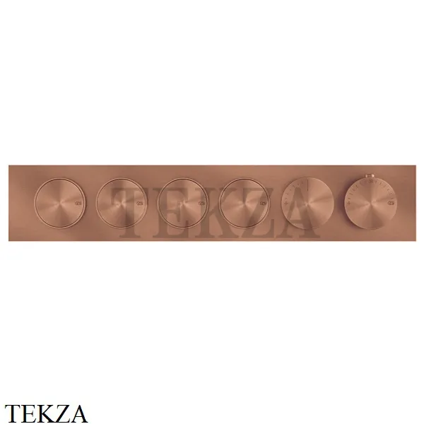 Gessi Origini MATERIC Термостат для душа 4 потока с кнопками, внешняя часть 66226-708, Copper Brushed
