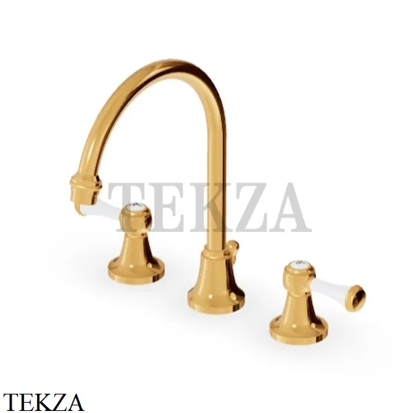 Zucchetti Agora Classic Смеситель для раковины с донным клапаном ZAM406.C40, золото глянец