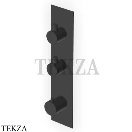 Zucchetti Pan Термостат для душа, 2 выхода, внешняя часть ZT28660.N6, матовый черный