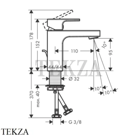 Hansgrohe Vernis Shape Смеситель для раковины, с донным клапаном 71561670, черный матовый