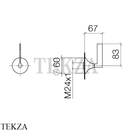 Dornbracht VAIA Вентиль для скрытого монтажа 1/2, внешняя часть 36607819-99, Dark Platinum matt﻿