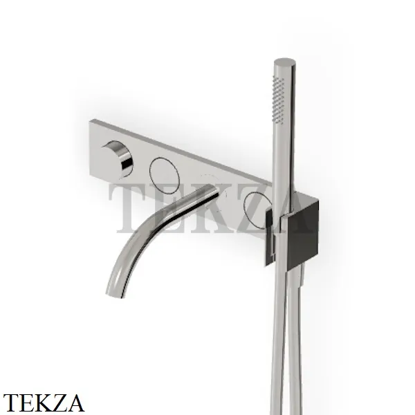 Zucchetti Hoop Термостат для ванны с гарнитуром, внешняя часть ZHO786.C8, nickel глянец