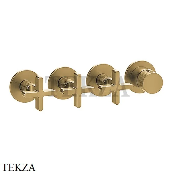 Gessi INCISO SHOWER Термостатический смеситель, 3 потока, внешняя часть 58436-727, Brushed Brass