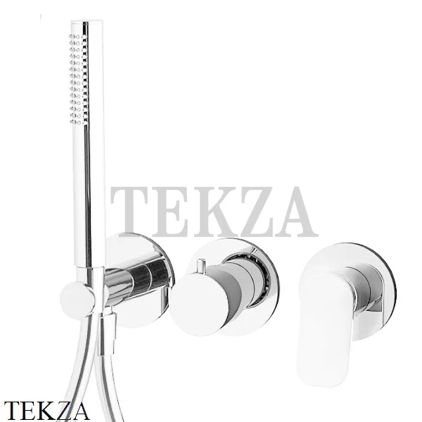 FIMA Carlo Frattini FLO Смеситель для душа с душевым гарнитуром, F3819X8BS, белый матовый (снят с производства)