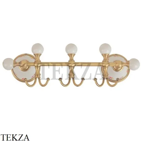 Migliore Provance Планка с тремя крючками, керамика с декором 17665, хром глянец