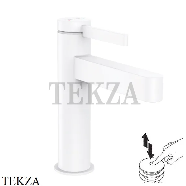 Hansgrohe FINORIS Смеситель для раковины 110, с донным клапаном Push-Open 76023700, белый матовый