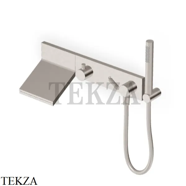 Zucchetti Pan Смеситель для ванны с гарнитуром, 3 потока, внешняя часть ZP8046.C3, brushed nickel