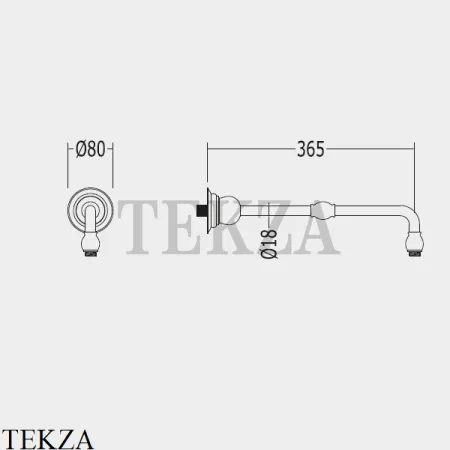 Devon&Devon SHOWER Настенный держатель для верхней душевой лейки AQ5901CR, хром глянец
