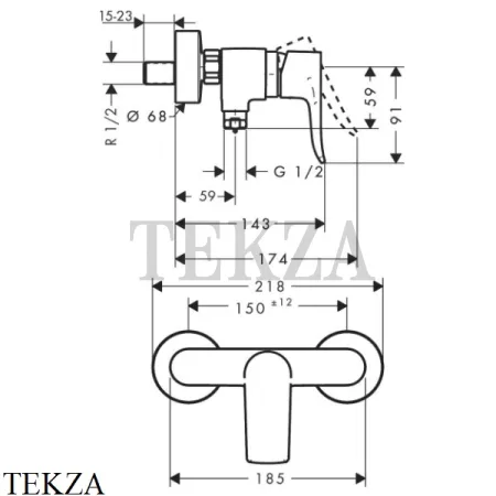Hansgrohe Metris Смеситель для душа наружный 31680000, хром глянец