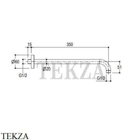 Ritmonio SHOWER Кронштейн настенный круглый 35 см Q0BA6068 F31, Frosted Black Chrome