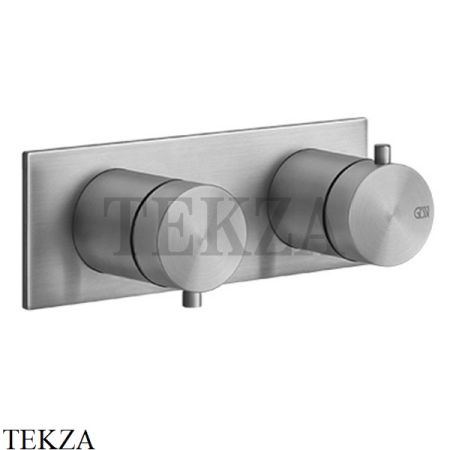 Gessi 316 SHOWER Термостат для душа на 2 выхода, на планке, внешняя часть 54034-239, Steel Brushed