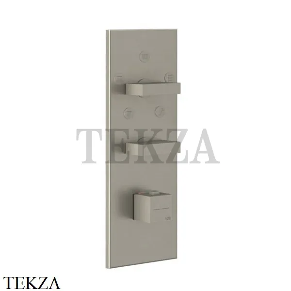 Gessi Rettangolo Wellness Термостат на 5 выходов, внешняя часть 43032-149, Finox Brushed Nickel