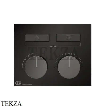 Gessi HI-FI Термостатический смеситель на 2 потока, внешняя часть 63004-706, Black Metal PVD