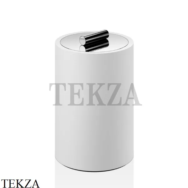 Decor Walther Stone White DMD L Баночка большая для ватных дисков и палочек 0971454, белый матовый-хром глянец