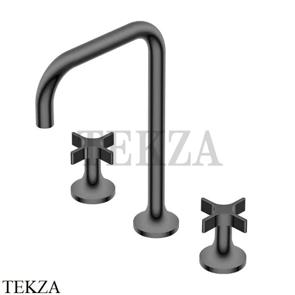 Ritmonio Diametro35 Cross Смеситель для раковины, без гарнитура PR53AE201 F31, Frosted Black Chrome