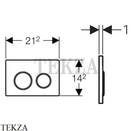 Geberit Omega20 Клавиша смыва для Omega 12 см 115.085.KL.1, белый/хром матовый/хром матовый