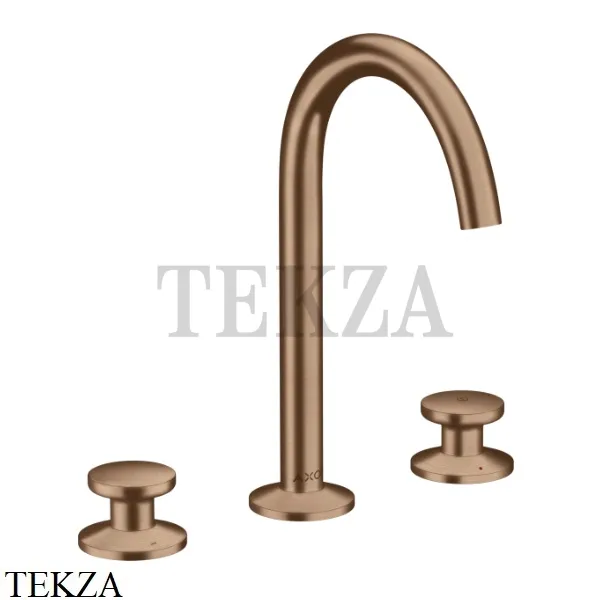 Axor ONE Смеситель для раковины 3 отв. Select 170, гарнитур Push‑Open 48070310, Brushed Red Gold