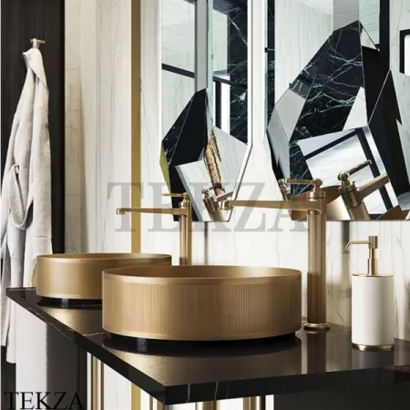 Gessi VENTI20 Смеситель для раковины высокий, без донного клапана 65004-707, Black Metal Brushed