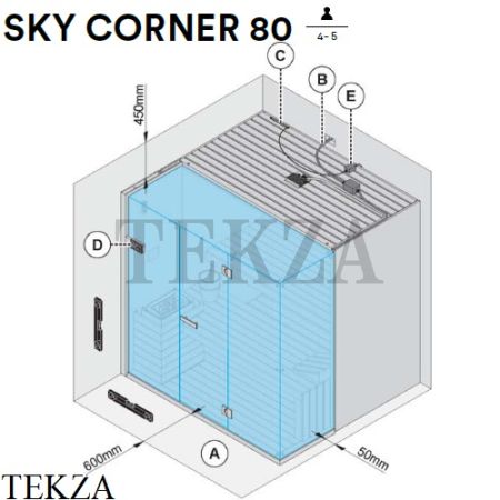 Effegibi SKY CORNER 80 Сауна домашняя финская или BIO SA55400019