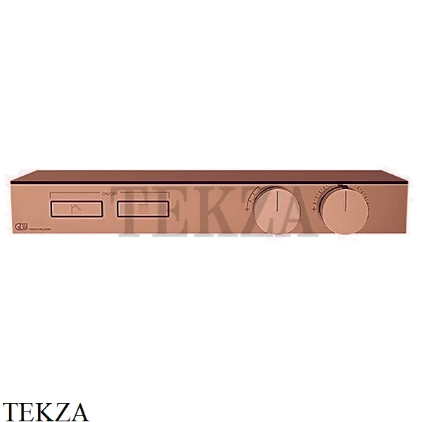 Gessi HI-FI Термостатический смеситель с полочкой, на 2 потока, внешняя часть 63022-708, Copper Brushed